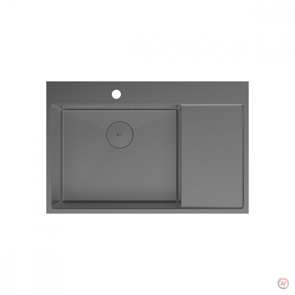 Кухонная мойка Lemark KEZADRA 780L прямоугольная с крылом из нержавеющей стали (чаша СЛЕВА) цвет: Графит